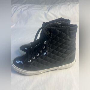 Superga 2260 NY Quilt High Fashion Patent Side zip sneakers Size 8 Eu 39 NWOB